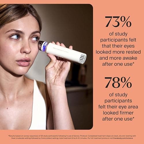 Therabody TheraFace Depuffing Wand – Cold and Heat Skincare Treatment to Depuff and Glow; Beauty Wand, Face Roller and Eye Massager for Eye Puffiness, Dark Circles and Skin Radiance (White) thumbnail 7