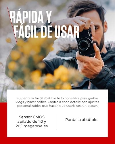 Canon Powershot G7 X Mark III 3638C002 - Cámara Digital (20.1 MP, Pantalla Táctil LCD Plegable de 7.5 cm, Pantalla Abatible, WLAN, Zoom de 4.2X, 4K, CMOS) Plata thumbnail 5