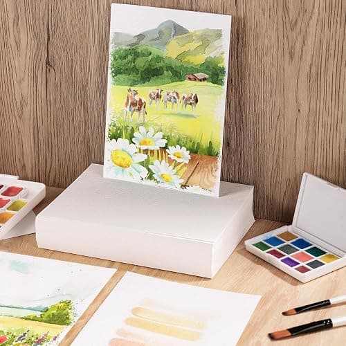 80 Sheets Watercolor Paper Bulk, 5 x 7 in, 110 Lb/230 GSM, Cold Press | White Paper, Good Absorbency, Less Warping, for Kids, Students, Beginners, Cards, Invitations, Watercolor and Sketching thumbnail 5