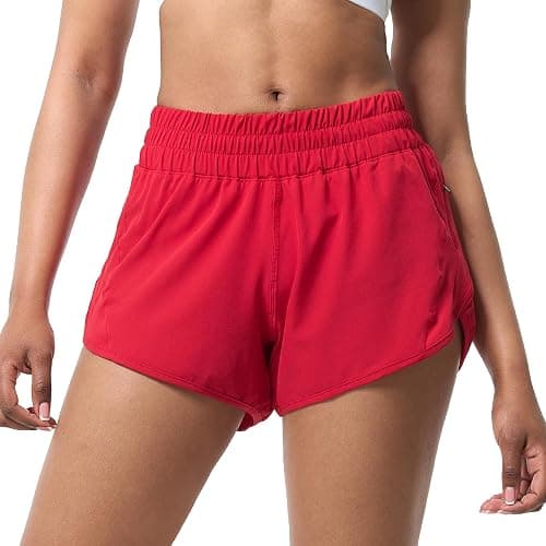 Aurefin Athletic Shorts for Women,Women's Quick Dry Workout Sports Active Running Track Shorts with Elastic and Zip Pockets - Image 1