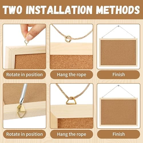 Cork Board,FEBSNOW Cork Board Bulletin Board,14.6 X 11 inches Vision Board,Bulletin Board for Office,Wall Mounted Pin Board for Office Home and School,14.6x11Inches thumbnail 5