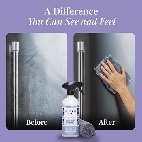 Therapy Stainless Steel Cleaner and Polish 100% USDA Biobased, Fingerprint and Residue Remover, Lavender Essential Oil Scent, Sink Cleaner, Grill Spray thumbnail 5