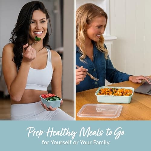 Bentgo Prep 60-Piece Variety Meal Prep Kit - Reusable PFAS & BPA-Free Food Containers 1-Compartment Trays, Prep Bowls, & Snack Boxes - Microwave, Freezer, & Dishwasher Safe (Floral Pastels) thumbnail 4