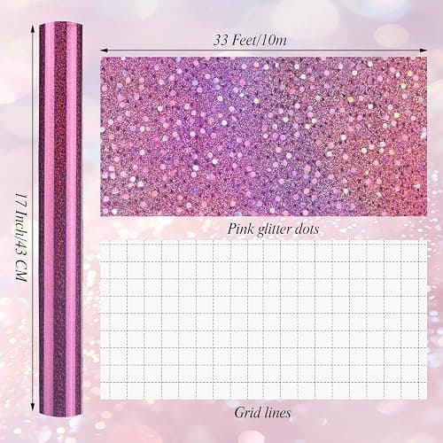 woric Pink Wrapping Paper Roll 17 Inch x 33 Feet Metallic Holographic Point Gift Wrapping for Girls Party, Mother's Day Wedding, Bridal Shower, Birthday, Baby Shower thumbnail 2