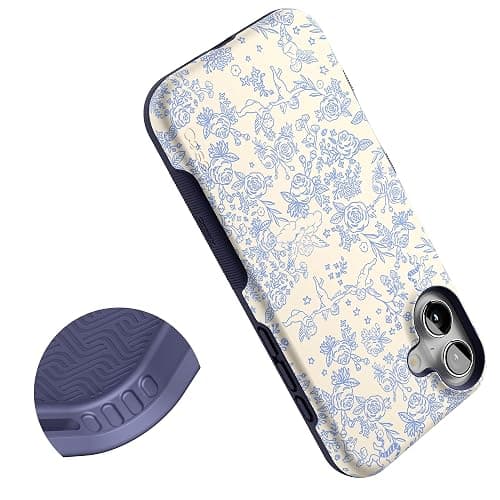 Casely iPhone 16 Case | Cupid's Canvas | Periwinkle Floral | Bold Protective Design | Compatible with MagSafe thumbnail 5