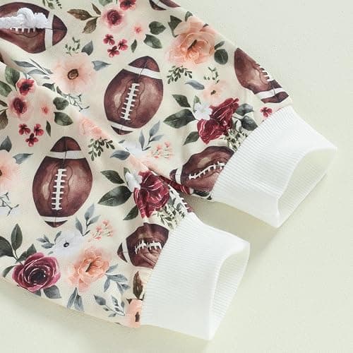 Baby Boy Girl Football Outfit Long Sleeve Crewneck Sweatshirt Pullover Tops and Elastic Pants Set 2PC Outfits thumbnail 7