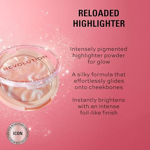 Makeup Revolution Highlight Reloaded, Highly Pigmented, Shimmer Glow Finish Face Makeup, Just My Type, 10g thumbnail 2