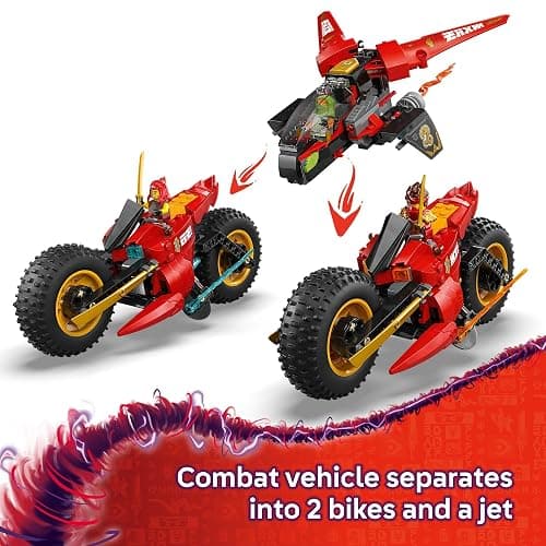 LEGO NINJAGO Ninja Combat Vehicle - 3 in 1 Building Toy - Dragons Rising Play Set for Boys & Girls, Ages 8+ - Model Building Kit for Kids W/6 Ninja Toy Minifigures - Gift Idea for Birthdays - 71844 thumbnail 3