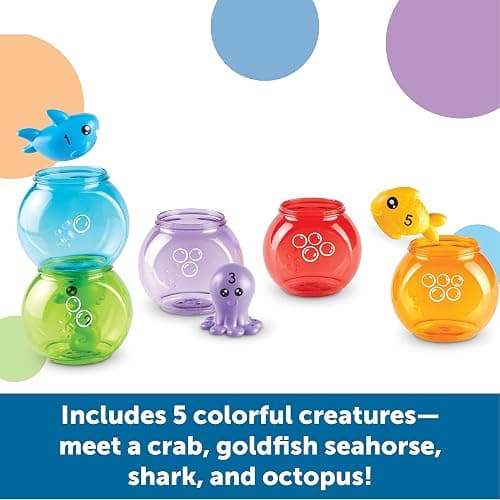 Learning Resources Peekaboo Fishbowl Friends - Counting and Fine Motor Skills, Water and Bathtub Toys, Toddler Games, Preschool Activities, Math Manipulatives, Gifts for Boys and Girls thumbnail 4
