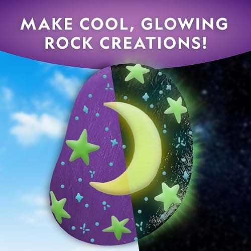 NATIONAL GEOGRAPHIC Glow in the Dark Rock Painting Kit - Arts & Crafts Kit for Kids, Decorate 15 River Rocks with 15 Paint Colors & More Art Supplies, Kids Craft, Art Kit, Kid Activity Kit thumbnail 2