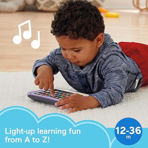 Fisher-Price Toddler Learning Toy Laugh & Learn Smart Stages Tablet Pretend Computer with Music & Lights for Kids Ages 1+ Years thumbnail 2