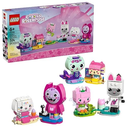 LEGO Gabby’s Dollhouse Gabby’s Brick-Built Cat Friends Building Toy for Girls & Boys - Pretend Play Set W/6 Animal Toy Figures for Kids, Ages 6+ - Gift Idea for Birthdays - 11215 - Image 1