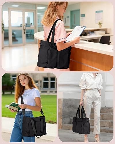 Marscamd Nurse Tote Bag with Crossbody Strap, 9-Pocket Clinical Bag for Nursing Students thumbnail 2