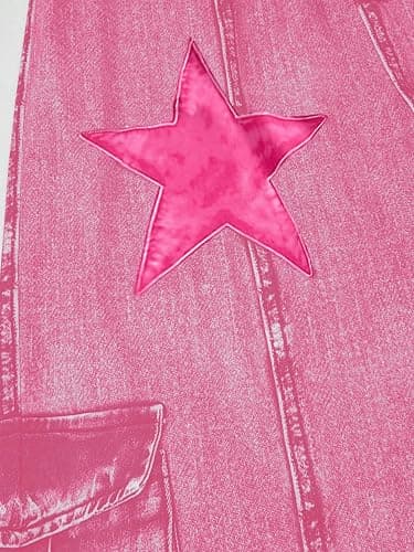SOLY HUX Girl's Star Graphic Crop Top Baggy Pants Y2k Outfit | 2 Piece Set, Street Daily, Summer, Grunge, Streetwear Clothes thumbnail 4