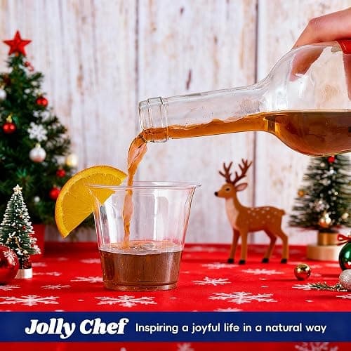 JOLLY CHEF 100 Pack Clear Plastic Cups, 9 oz Crystal PET Party Cups, Classic Clear Disposable Wine Cup for Wedding, Thanksgiving, Birthday, Halloween, Christmas Party thumbnail 2