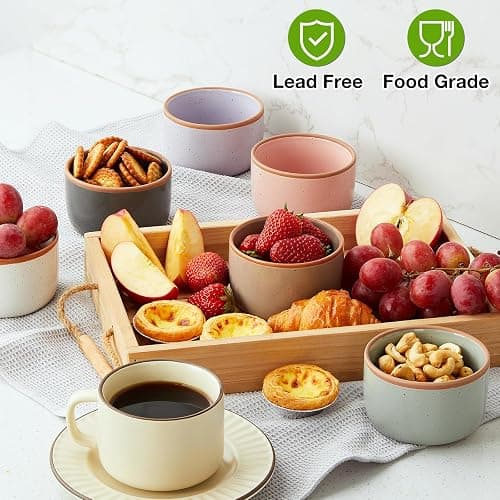 Morandi Color Ramekins Set of 6, 6 oz Creme Brulee Ramekin Oven Safe, Porcelain Ramekin Bowls, Mini Cheesecake Pans, Small Baking Dish, Dipping Sauce Bowls, Ramekins for Baking Souffle, Ice Cream thumbnail 5