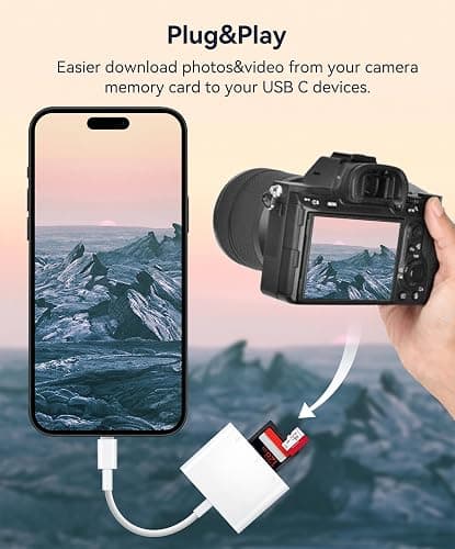 WNXSLOAD USB-C SD Card Reader, Memory Card Reader for Micro SD/SD Cards, Type C SD Adapter Compatible with iPhone 15 16, Samsung Galaxy, MacBook, iPad and More USB C Devices - 3 Slots thumbnail 2
