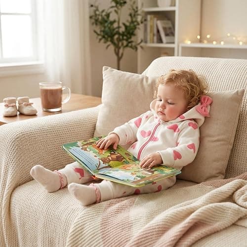 Carolilly Baby Girls Romper Winter Warm Infant Baby Jumpsuit Romper Bear Ear Snowsuit Newborn Hooded Romper Warm Coat Heart/Cow Pattern Long Sleeve Zipper Button Romper thumbnail 2