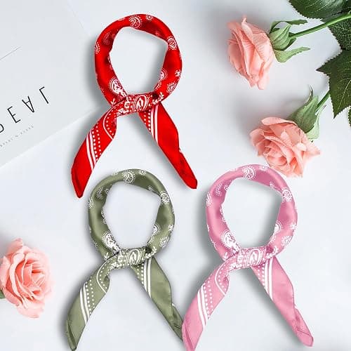 DOOBO Satin Head Scarf - 27.5 Inches Silk Bandana Hair Wrap Square Scarf for Women & Girls thumbnail 6