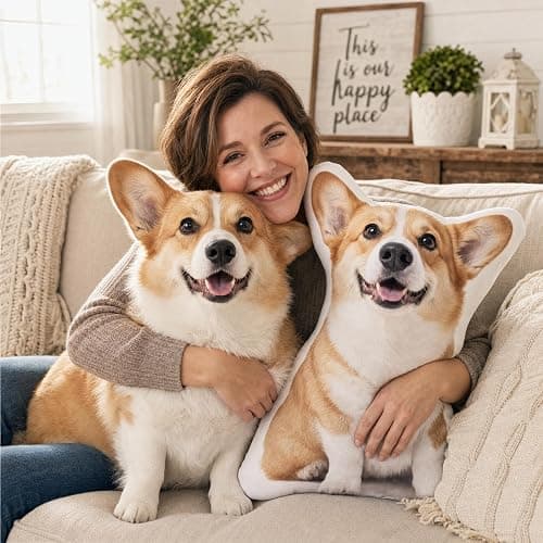 Chericosy Custom Face Photo Pillow, Personalized Body Shaped Pet Plush Gift | Soft Photo Stuffed Cushion Doll, Polyester 8 Sizes from 10" to 24", 3D Realistic Print Funny Gag Gift for him/her, Pet Lovers thumbnail 2