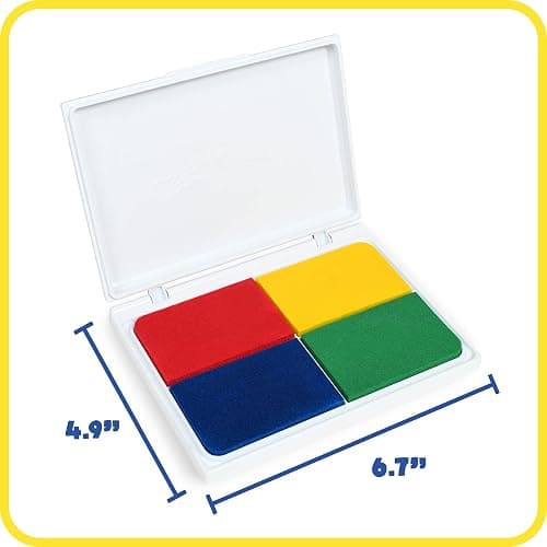 READY 2 LEARN Jumbo Washable Stamp Pad - 4-in-1 Primary Colors - Non-Toxic - Fade Resistant - Perfect for Scrapbooks, Posters and Cards thumbnail 4