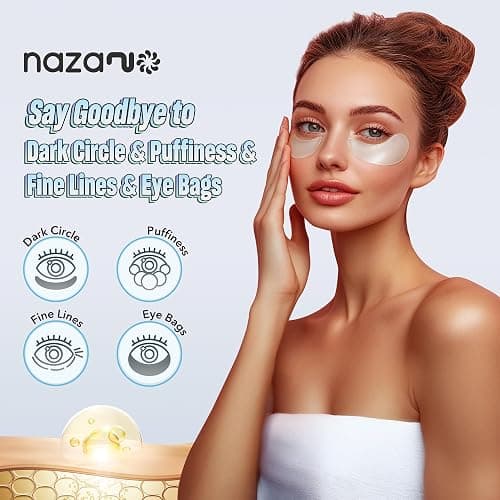 NAZANO Under Eye Patches - 60 Pack for Puffy Eyes, Dark Circles, Bags & Wrinkles with Hydrolyzed Collagen & Hyaluronic Acid - Eye Care Pads for Daily Skincare (White) thumbnail 2