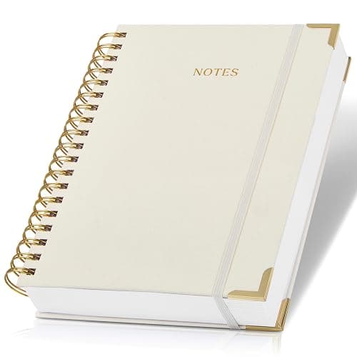 Aesthetic Thick Spiral Notebook Journal For Women in B5 Format - Modern Linen Hardcover College Ruled Note Book With 300 Lined Pages - Perfect For Writing And Staying Organized at Work or School - Image 1