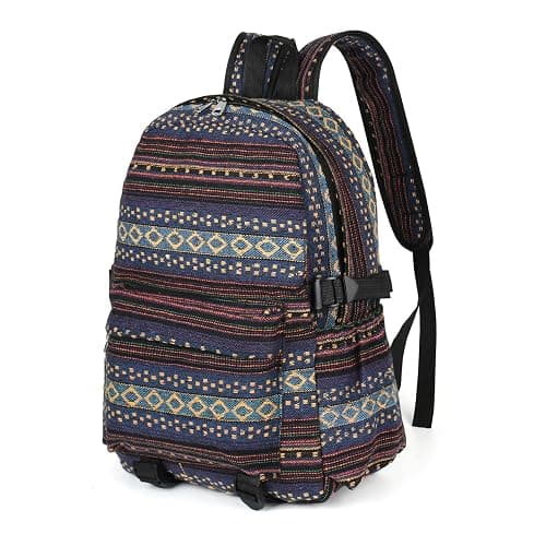Yaopeing Casual Backpack for Women,Vintage Unique Style Fashion Backpacks Purse, Boho Ethnic Handbag Shoulder Bag,Dark blue - Image 1