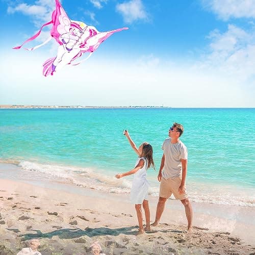 JOYIN 43.3'' Giant Unicorn Kite Easy to Fly for Kids and Adults with 262.5 ft String, Large Beach Kite for Outdoor Games and Activities thumbnail 5