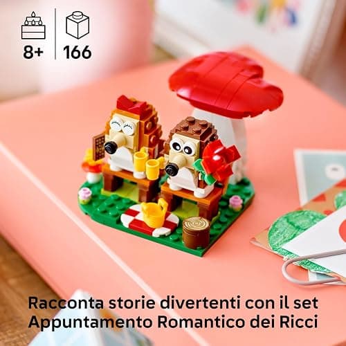 LEGO l'Appuntamento Romantico dei Ricci, Giochi Creativi per Bambini e Bambine da 8 Anni in su, con 2 Animali Giocattolo, un Fungo e una Base a Forma di Cuore, Idea Regalo di Compleanno 40711 thumbnail 4