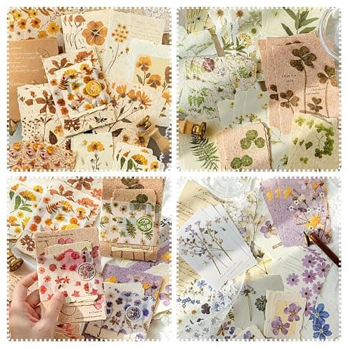 120 Pcs Floral Textured Scrapbook Paper - Image 1