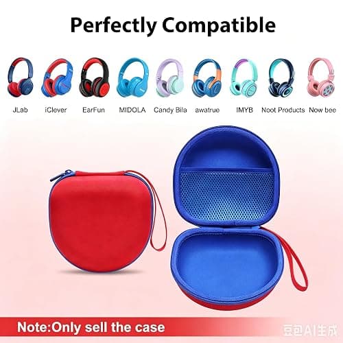 Kids Headphones Case for Spiderman/iClever Etc Headphone,Red+Blue,Case Only | Compatible with eKids Spiderman/iClever BTH12 HS19 BTH20 BTH22 BTH26/Candy Bila/Acer/MIDOLA/JoySpark/ADOOPE Etc Kid Headphone thumbnail 2