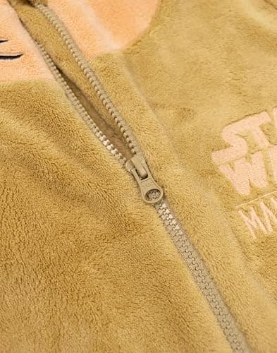 STAR WARS The Mandalorian Grogu Unisex Kids Green Onesie | Hooded Zip-Up Fleece Loungewear thumbnail 6