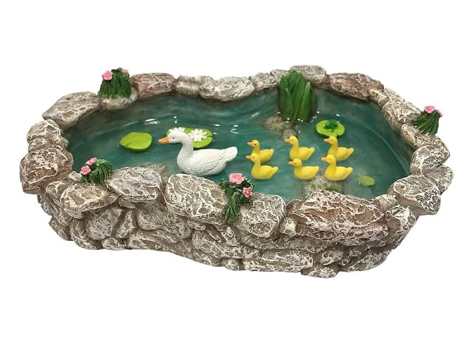 GlitZGlam Duck Pond -Mother and Ducklings! A Miniature Duck Pond for a Miniature Fairy Garden and Miniature Garden Accessories thumbnail 4
