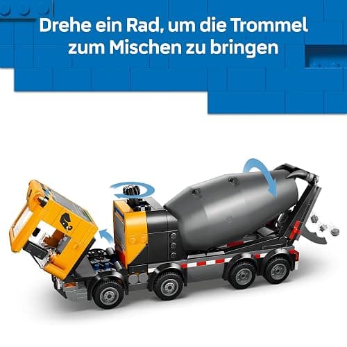 LEGO City Betonmischer - Lehrreiches Baufahrzeug Spielzeug mit 3 Minifiguren, drehbarer Trommel & Ausgießfunktion - Geburtstagsgeschenk für Jungen ab 7 Jahren - 60478 thumbnail 5