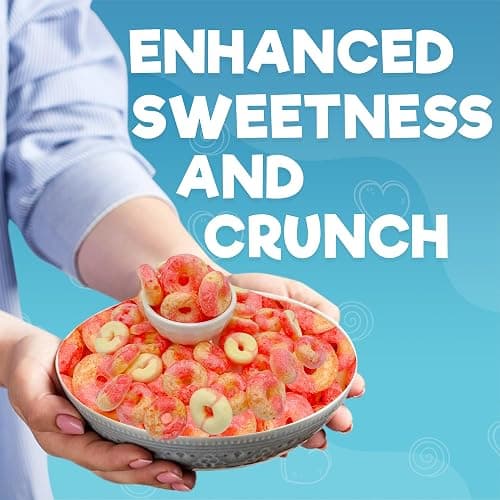 Freeze Dried Peach Rings Candy - Crunchy & Sweet, Large 7 oz Resealable Bag for Freshness, Gift & Snack - Large bag Freeze-Dried Gummy Candies thumbnail 6