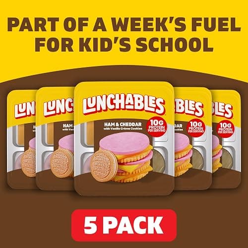 Lunchables Ham & Cheddar with Vanilla Creme Cookies, 5 ct Pack, 3.5 oz Trays thumbnail 8