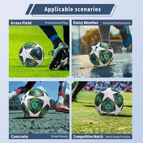 XAVOLENT Professional Soccer Ball Size 5,4 | Thermal Bonded Waterproof PU Match-Quality Training Ball with Pump thumbnail 5