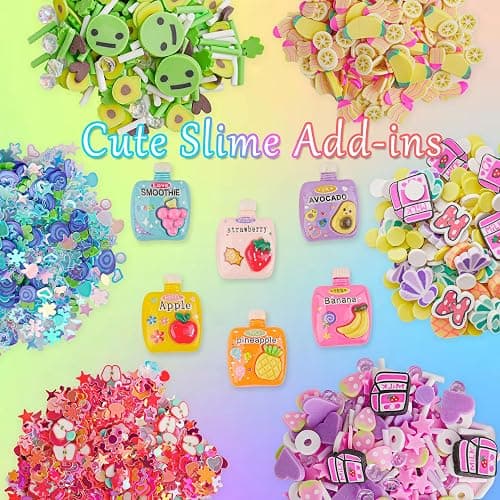 Okaybee 6 Pack Bingsu Crunchy Slime Kit, Rainbow Slime for Kids, with Cute Slime Charms & Add-ins, Slime Party Favors Sensory Toys, Holiday Birthday Easter Hallowmas Christmas Girls Gift & Boys Gift thumbnail 6