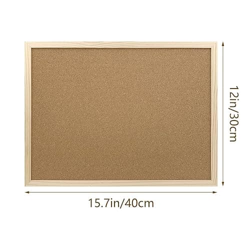 2 Pack Cork Board Bulletin Board, 15.7"X 11.81" inches with Oak Wood Finish Frame, for Wall Office Home and School (Pins, Eye Bolts, gaskets, Screws) thumbnail 3