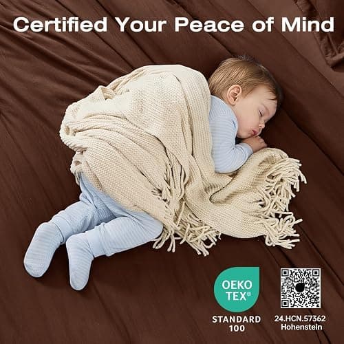 Sasttie Full Comforter Set 7-Piece Dark Brown, Pre-Washed Bed in a Bag | Soft & Breathable, All-Season Bedding Set with Comforter, Sheets, Pillowcases & Pillow Shams, OEKO-TEX, Down Alternative thumbnail 5
