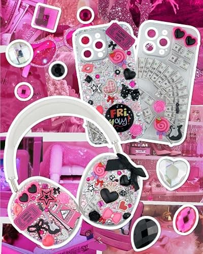 DoDoBeads 1050 Pcs Junk Phone Case Charms Kit, Charms for Customizing Cases, Kawaii Bow, Letter Beads, Nail Accessories, Flatback Pearls, Rhinestones, Cute Aesthetic Decor for Personalization thumbnail 5