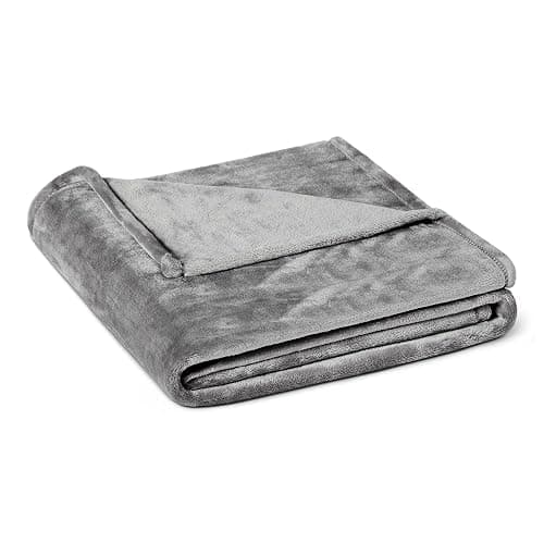 Amazon Basics Soft Fleece Throw Blanket, Lightweight Cozy Blanket for Couch & Sofa, 50 x 60 Inches, Gray - Image 1