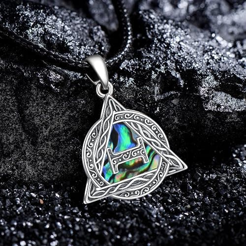 HUKKUN Therian Necklace Sterling Silver Therian Collar Celtic Therian Symbol Necklace Therian Jewellery for Men thumbnail 4
