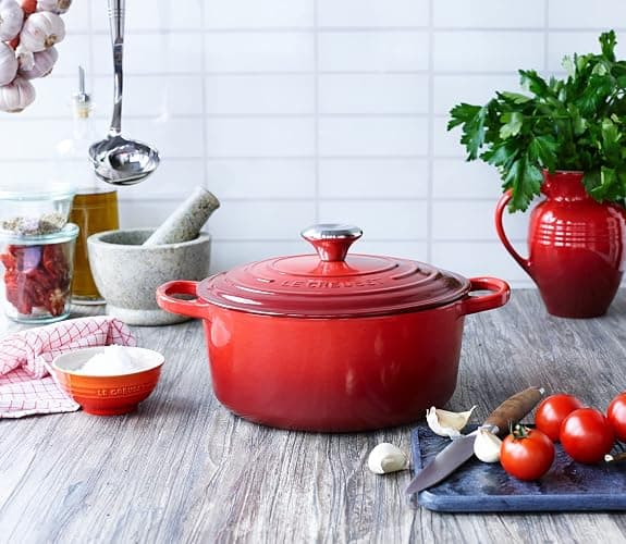Le Creuset Enameled Cast Iron Signature Round Dutch Oven, 4.5 qt., Cerise thumbnail 2