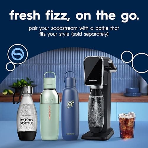SodaStream TERRA Sparkling Water Maker, Value Bundle, CQC CO2 System, Includes 2 Quick Connect 60L CO2 Cylinders, 3 Dishwasher Safe BPA Free Bottles, 2 bubly Drops, Make your own Pepsi, White thumbnail 10