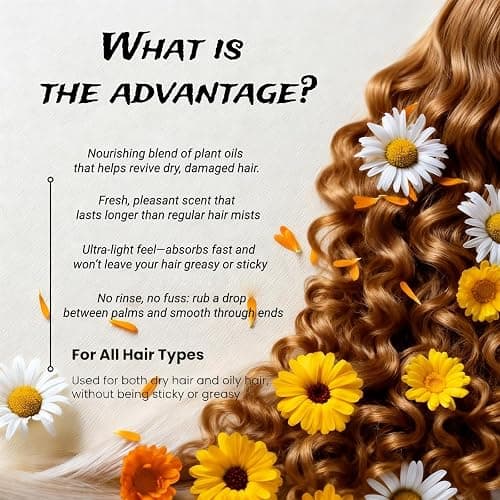 40 Pcs Hair Oil Perfume - Essence Oil & Hair Perfume 2 in 1 for Frizz Dry Damaged Hair, Argan Avocado & Amino Acids Nourishing Shining, Leave-in Hair Fragrance Serum, Long Lasting Scented, 1.83 fl oz thumbnail 9