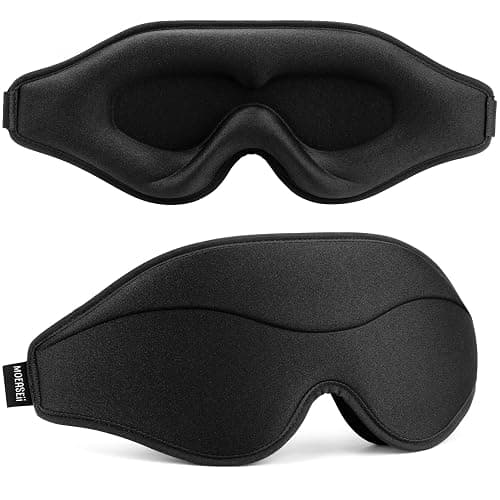 MOEASEii Sleep Mask - Total Blackout 3D Sleeping Mask, Super Lightweight & Silky Soft Eye Mask for Sleeping, Fully Adjustable Fit for Home, Office, Traveling, Meditation, Yoga, Black - Image 1