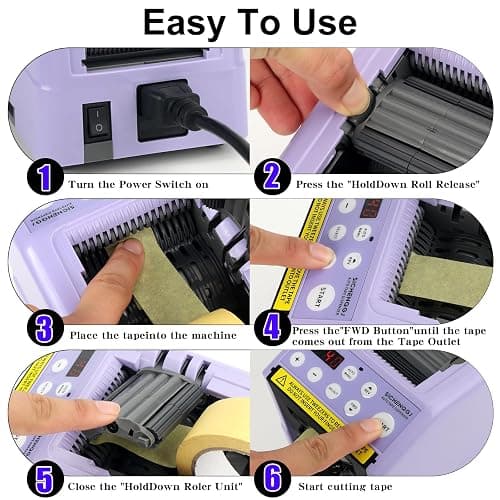 Ribbon Cutting Machine, Automatic Tape Dispenser, 6-60mm Width, 5-999mm Length, Ideal for Restaurants, Business & Home thumbnail 5