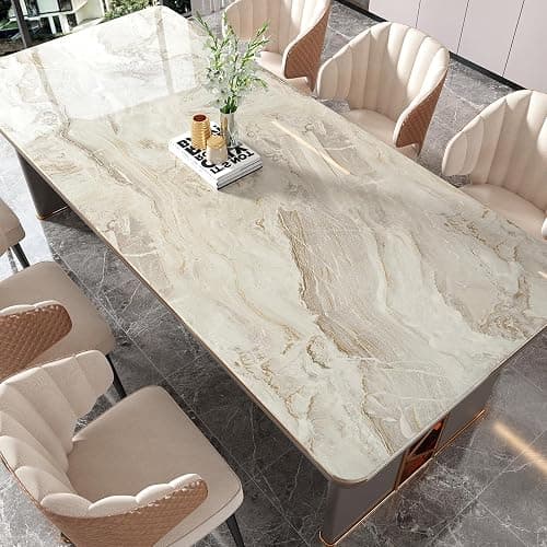 VEELIKE 15.7''x118'' Beige Gold Liquid Marble Contact Paper for Countertops Peel and Stick Waterproof Granite Countertop Paper Self Adhesive Marble Wallpaper Vinyl Roll for Kitchen Bathroom Table Wall thumbnail 7